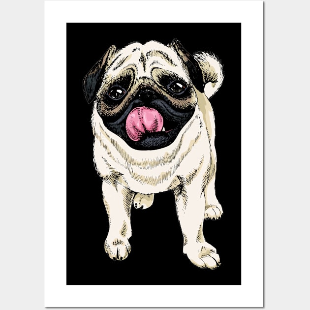 Snazzy Snouts Pug Swagger, Tee Trend for Doggy Admirers Wall Art by Merle Huisman